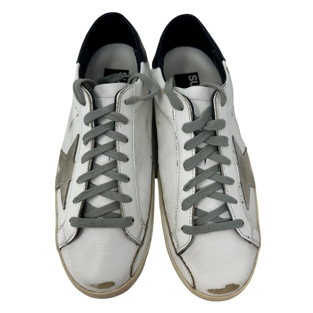 Golden Goose White Blue Super Star Leather Sneaker Women Size 40 US 10 No Box - Picture 3 of 17